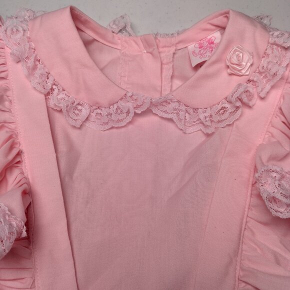 Vintage Miss Quality Pageant Dress 6X Pink Lace Ruffled Frilly Coquette Babydoll - Picture 13 of 16
